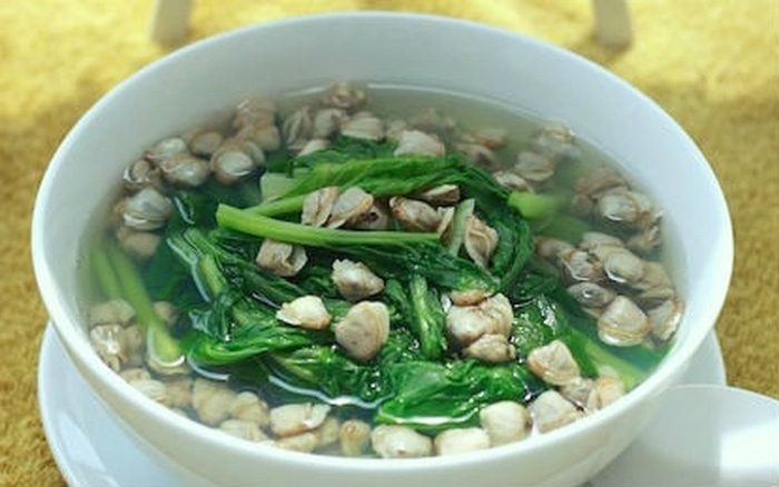 cách làm canh hến nấu rau cải 1
