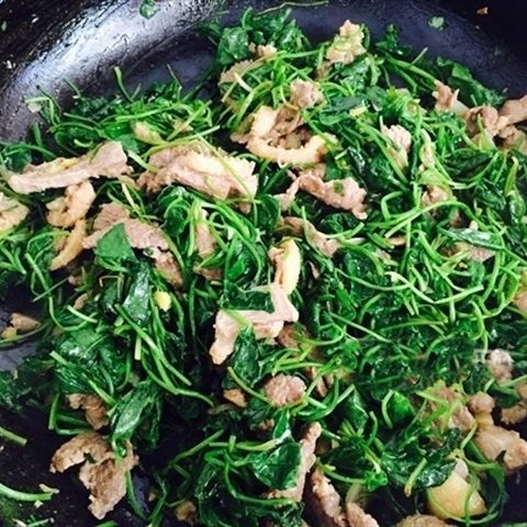 cách làm thịt ngan xào rau má