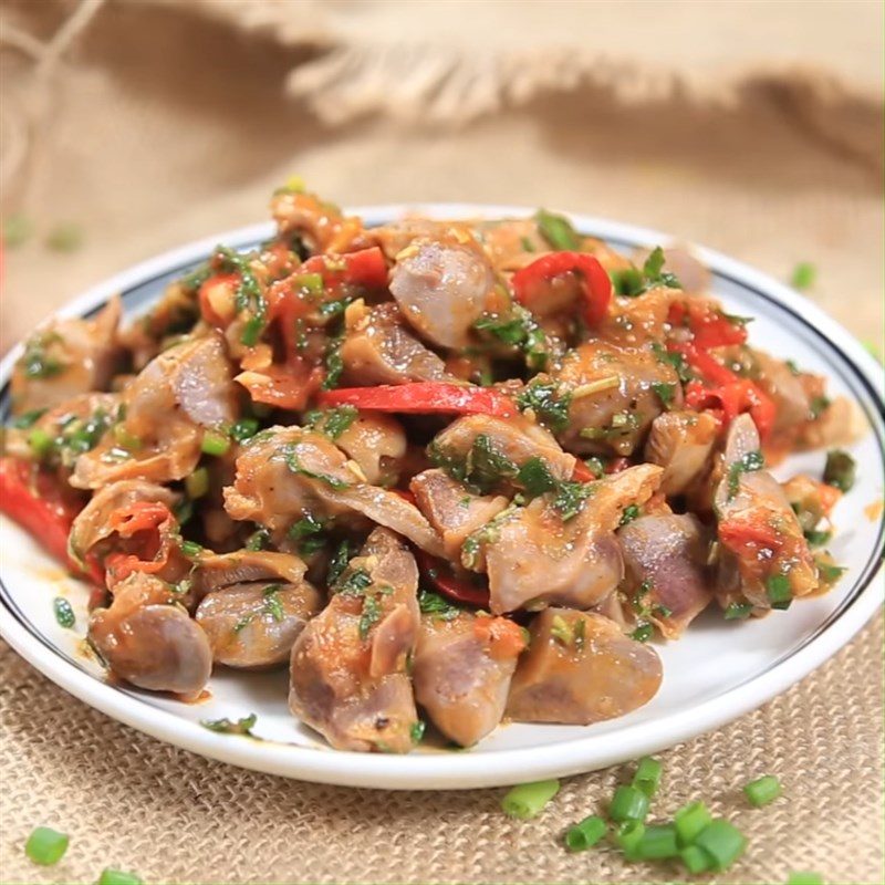 lòng gà kho sả ớt