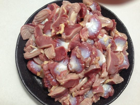 lòng gà xào rau muống