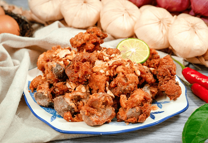mề gà chiên giòn tỏi băm 6